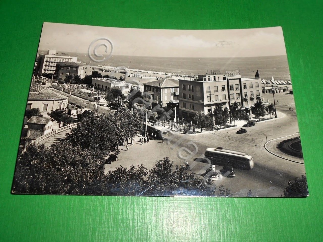 Cartolina Rimini - Alberghi e Oriental Park - 1954.