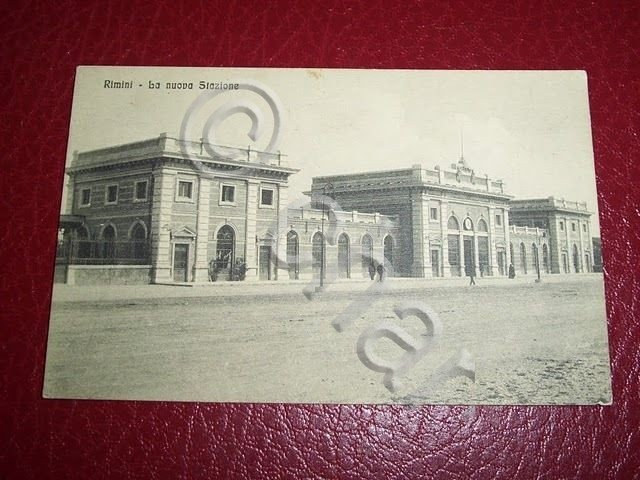 Cartolina Rimini - La Nuova Stazione Ferroviaria 1920