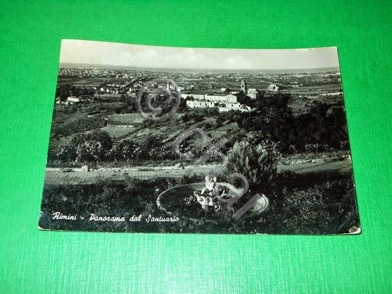 Cartolina Rimini - Panorama dal Santuario 1950