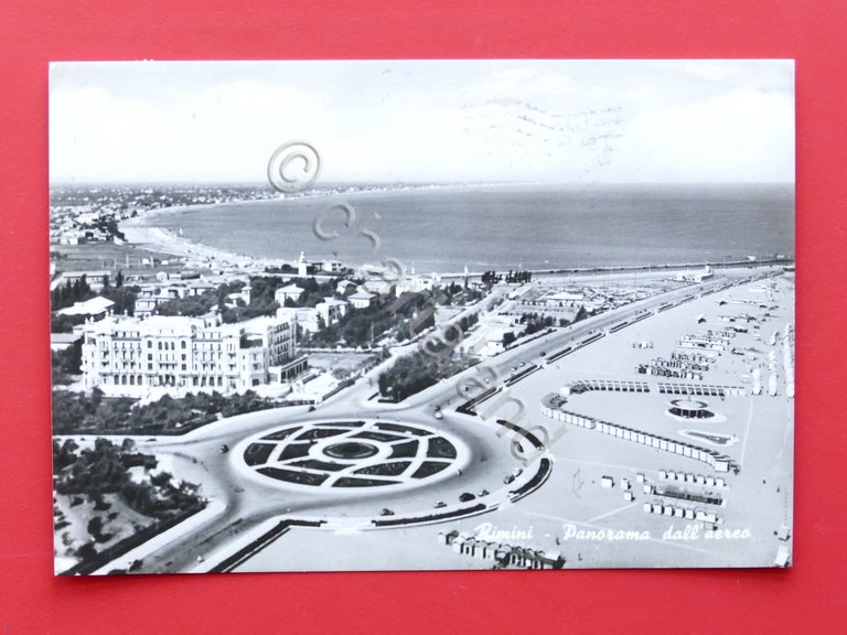 Cartolina Rimini - Panorama dall'aereo - 1963