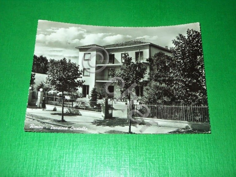 Cartolina Rimini - Pensione Cristallo 1960