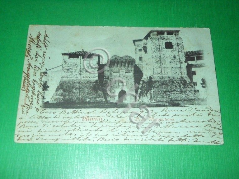Cartolina Rimini - Rocca Malatestiana 1901.