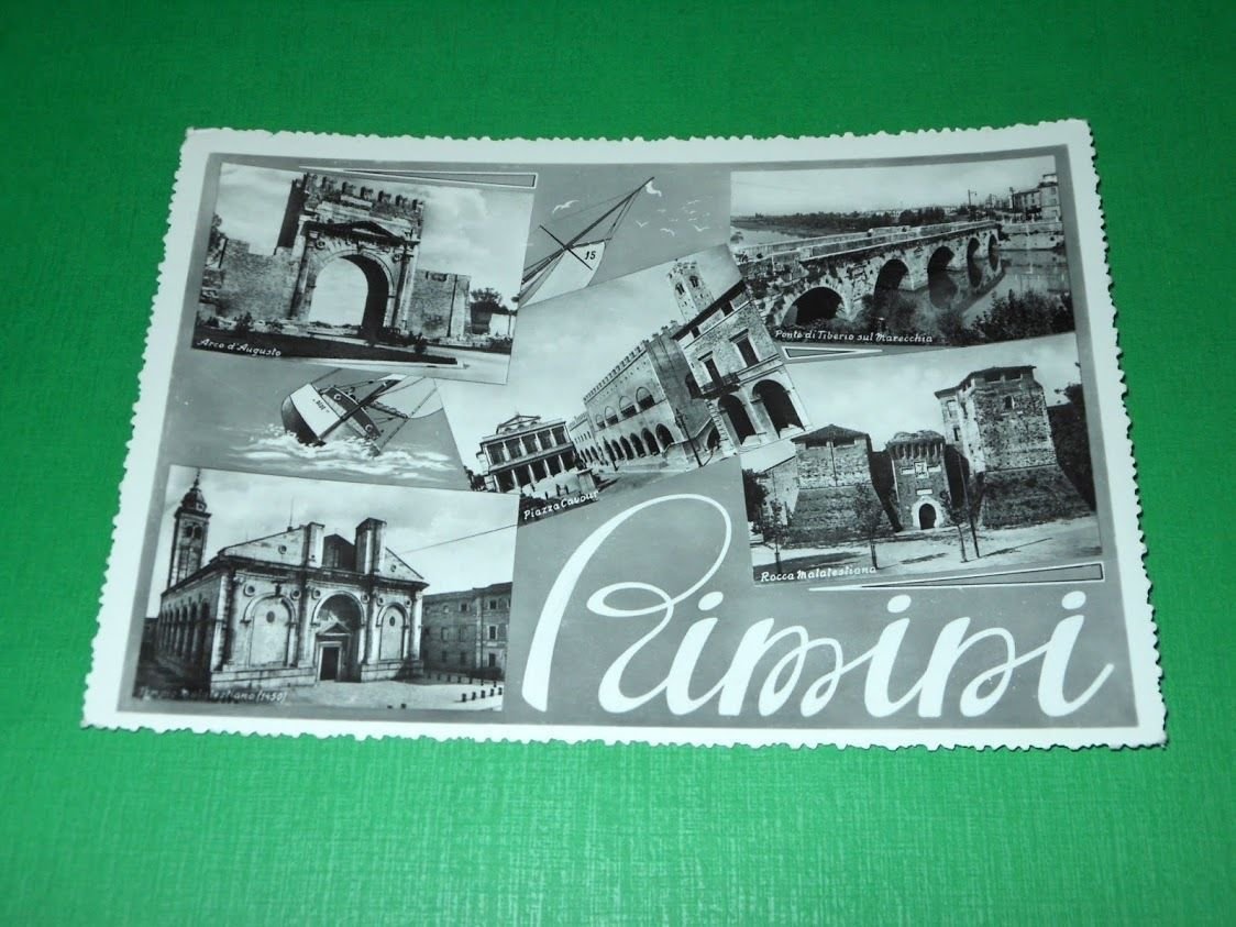Cartolina Rimini - Vedute diverse - 1954.
