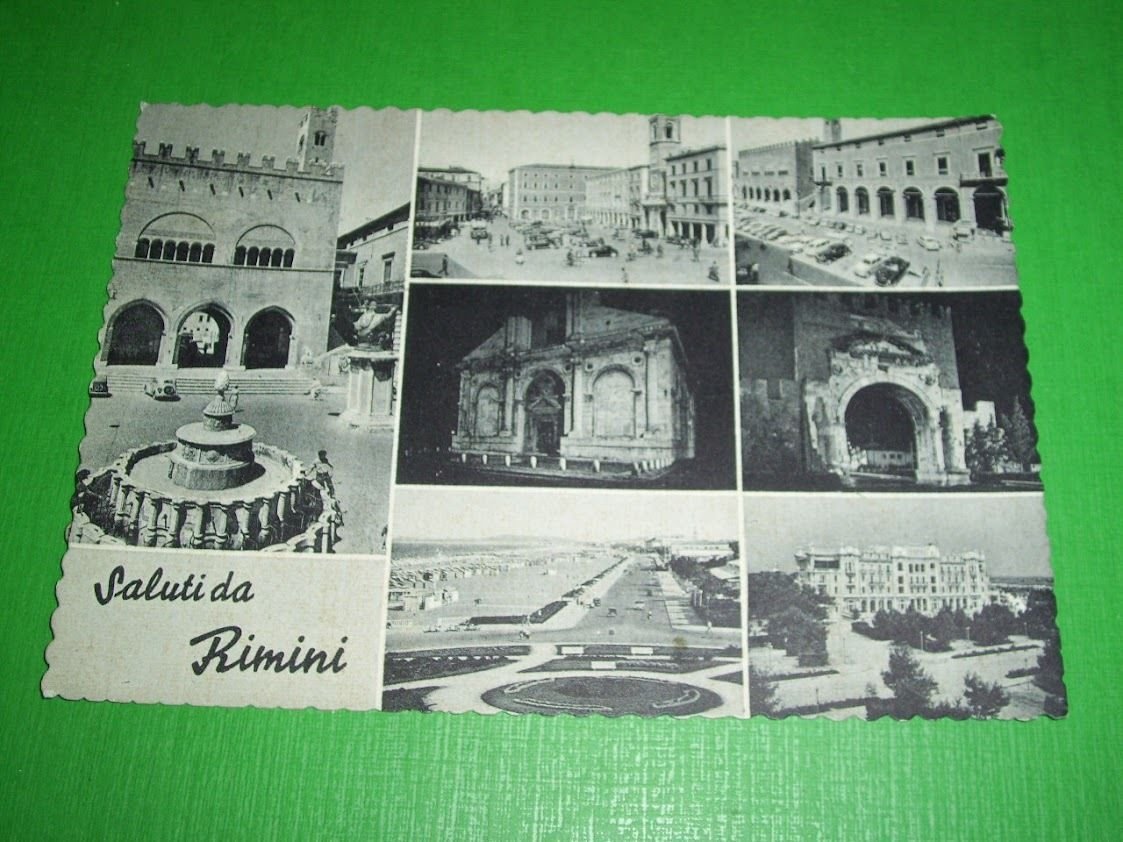 Cartolina Rimini - Vedute diverse 1959.