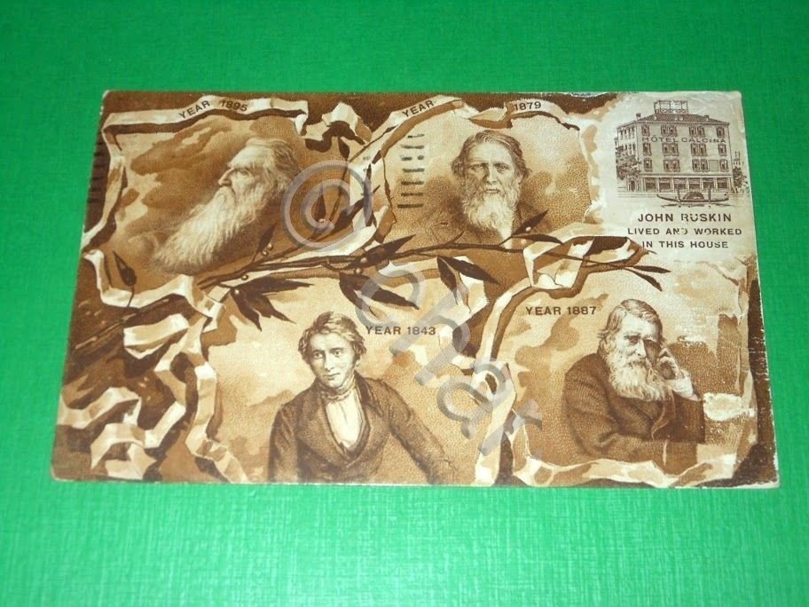Cartolina Ritratti di John Ruskin ( 1819 - 1900 ).