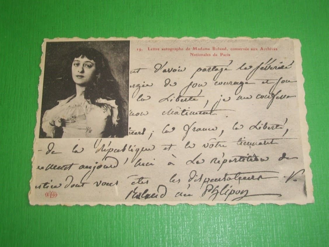 Cartolina Ritratto con Autografo - Lettre autographe de Madame Roland …