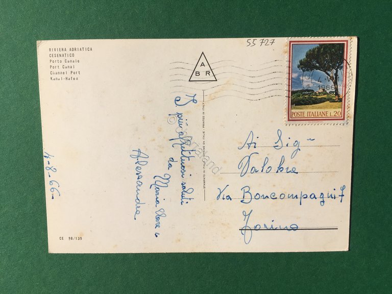 Cartolina Riviera Adriatica - Cesenatico - Porto Canale - 1966