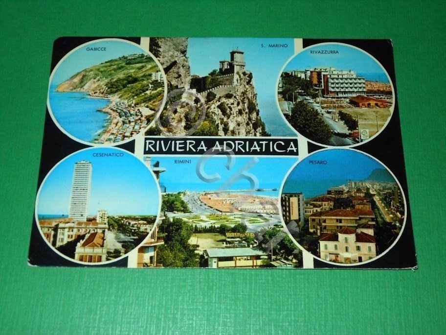 Cartolina Riviera Adriatica - Rimini Cesenatico Pesaro Gabicce S. Marino …