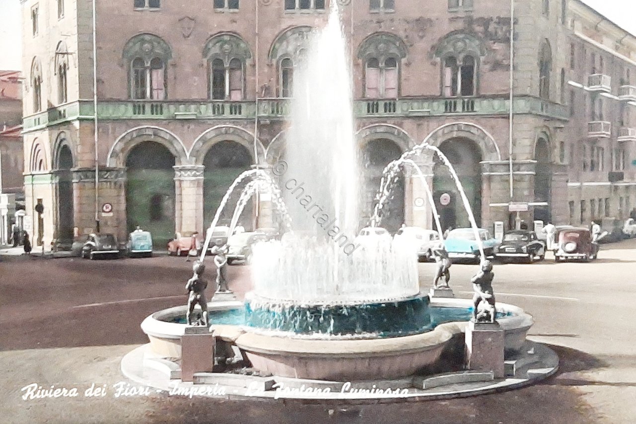 Cartolina Riviera dei Fiori - Imperia - La Fontana Luminosa …