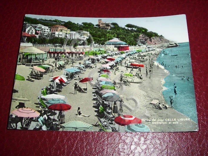 Cartolina Riviera del Sole - Celle Ligure - Ombrelloni al …
