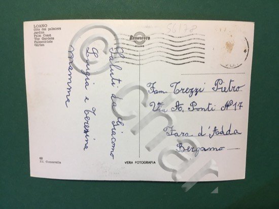 Cartolina Riviera Delle Palme - Loano - Giardini - 1960ca.