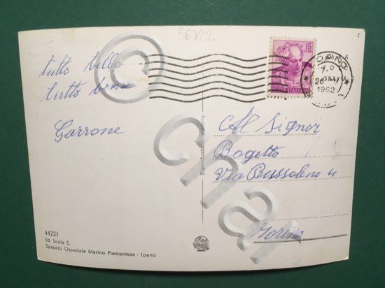 Cartolina Riviera Delle Palme - Loano - Ospedale Marino Piemontese …