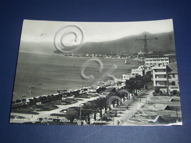 Cartolina Riviera delle Palme - Pietra Ligure - Giardini 1956.