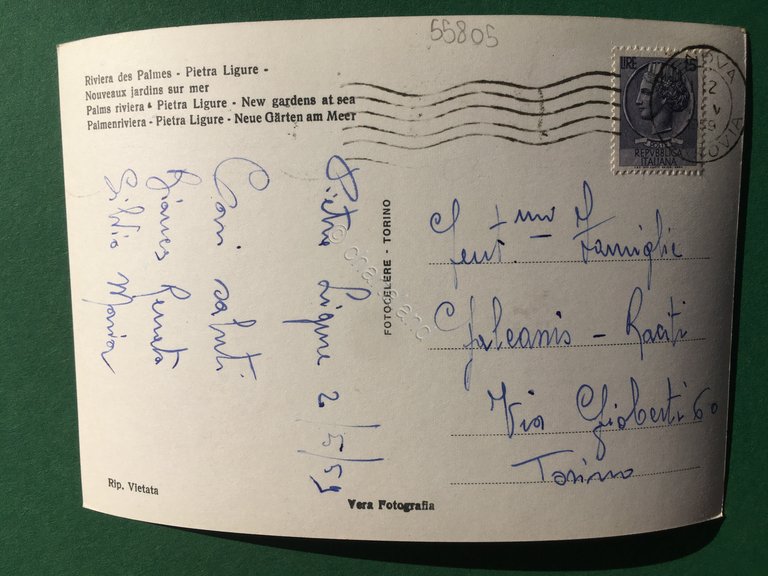 Cartolina Riviera Delle Palme - Pietra Ligure - Nuovi Giardini …