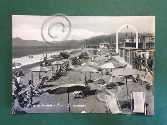 Cartolina Riviera di Levante - Cavi - La Spiaggia - …