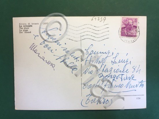 Cartolina Riviera di Levante - Cavi - La Spiaggia - …