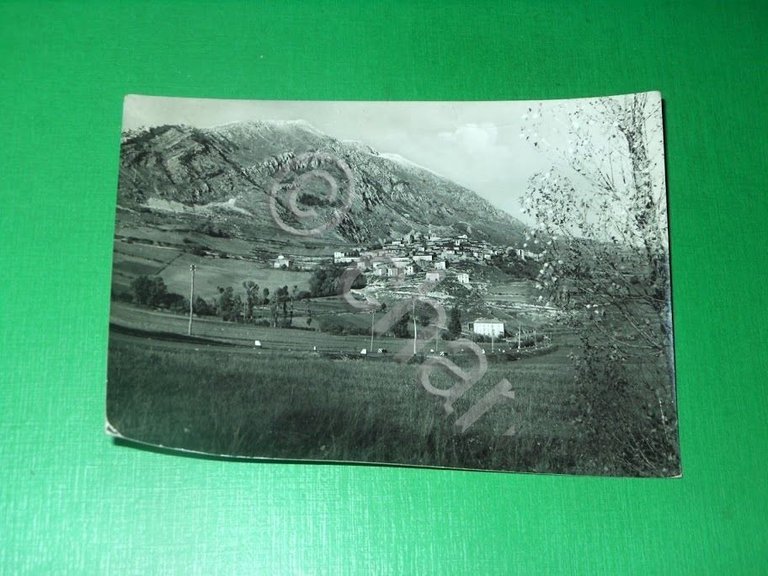 Cartolina Rocca di Cambio - Panorama con M. Cagno 1954