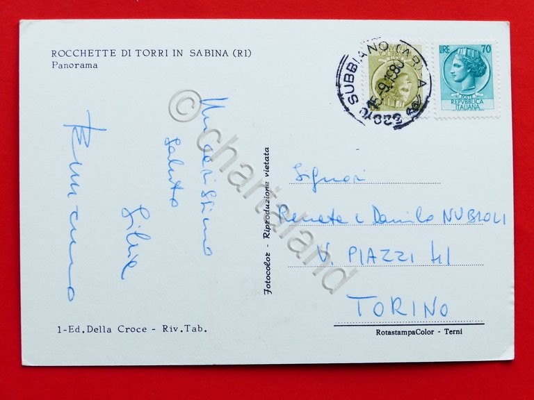 Cartolina Rocchette di Torri in Sabina - Panorama - 1980