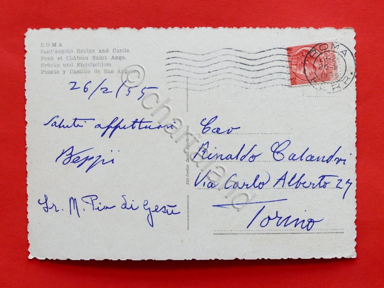 Cartolina Roma - Castel S. Angelo - 1955