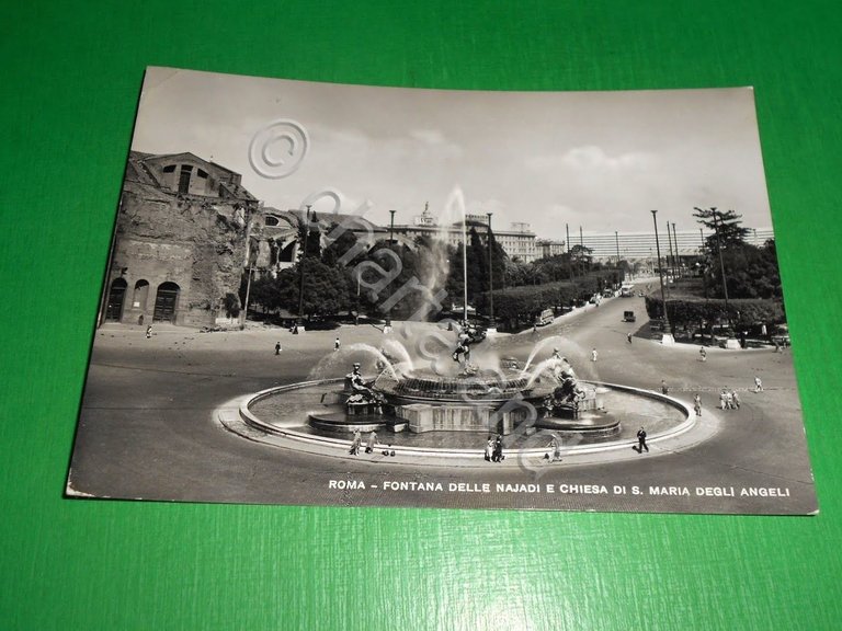 Cartolina Roma - Fontana delle Najadi e Chiesa di S. …