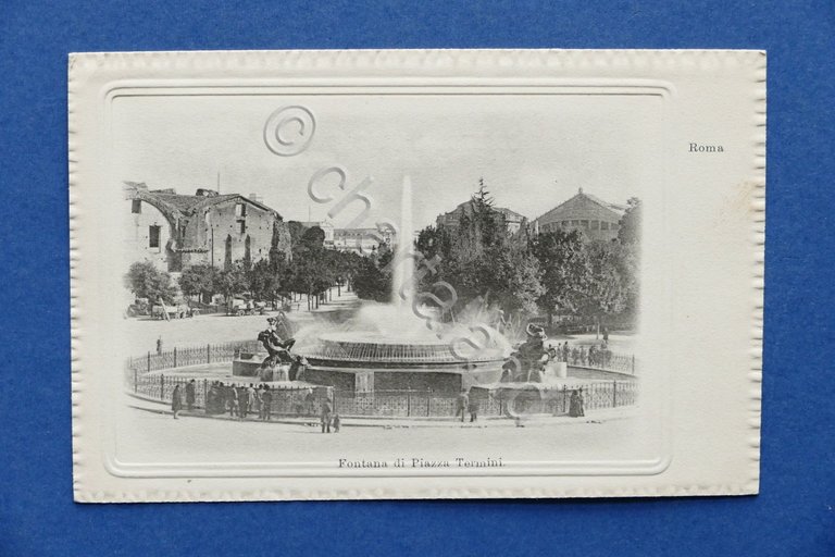 Cartolina Roma - Fontana di Piazza Termini - 1905 ca. | Immagine Gallery 2