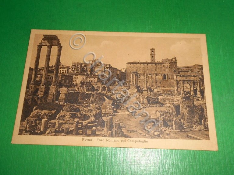 Cartolina Roma - Foro Romano col Campidoglio 1930 ca