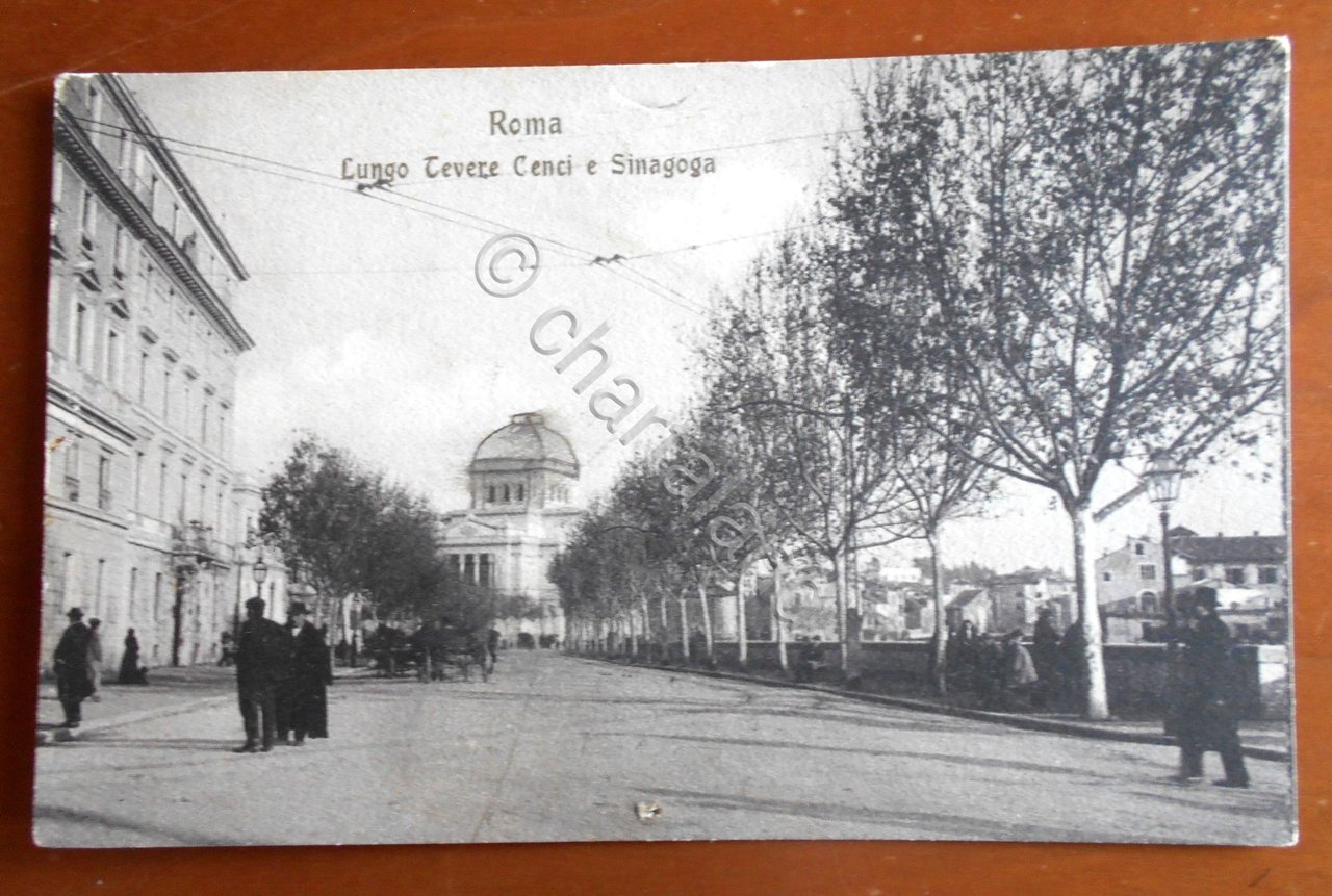Cartolina Roma - Lungotevere Cenci e Sinagoga - 1920 ca.