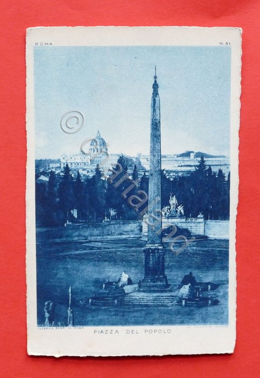 Cartolina Roma - Piazza del Popolo - 1920 ca.