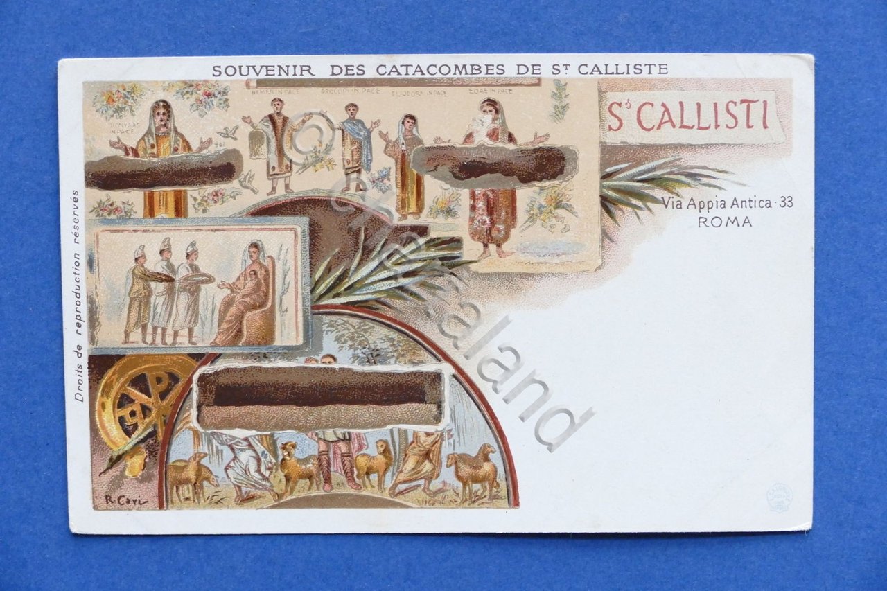 Cartolina Roma - Souvenir Catacombe di S. Callisto - 1910 …