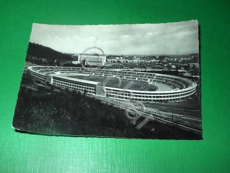 Cartolina Roma -+ Stadio dei Centomila 1955.
