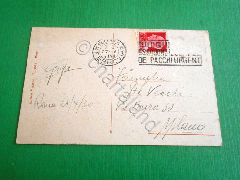 Cartolina Roma - Stazione di Termini 1930.
