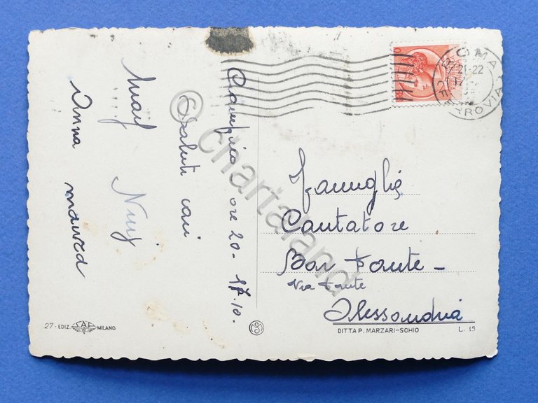 Cartolina Roma - Stazione Termini - Biglietteria - 1955