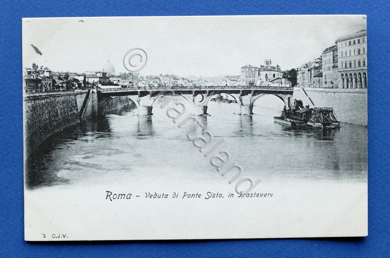 Cartolina Roma - Veduta del Ponte Sisto in Trastevere - …