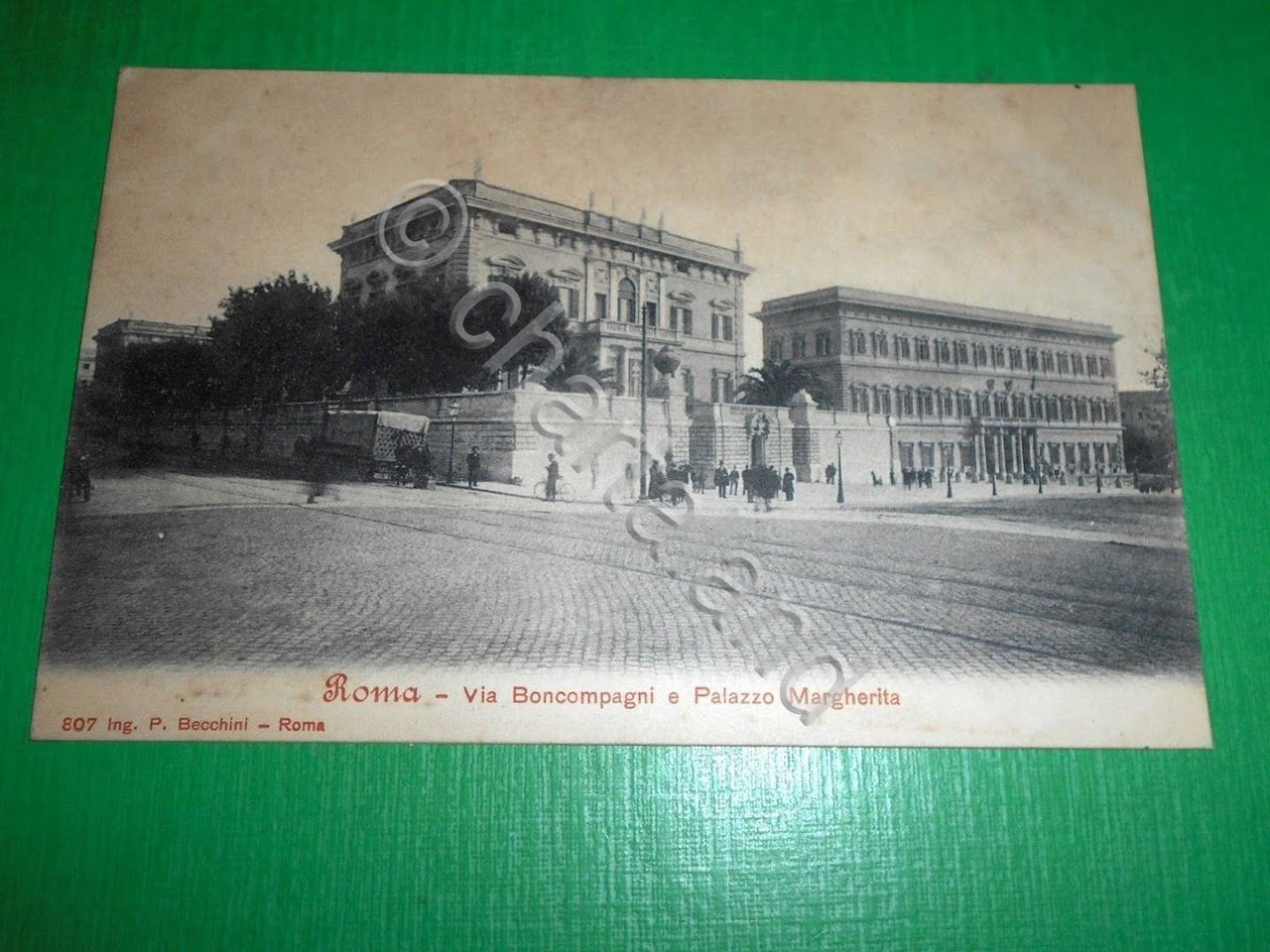 Cartolina Roma - Via Boncompagni e Palazzo Margherita 1900 ca.
