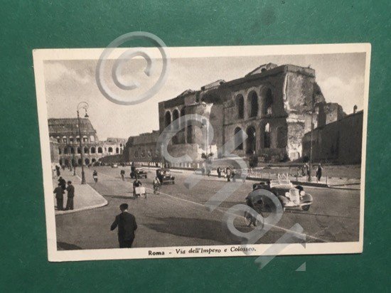 Cartolina Roma - Via dell'Impero e Colosseo - 1940