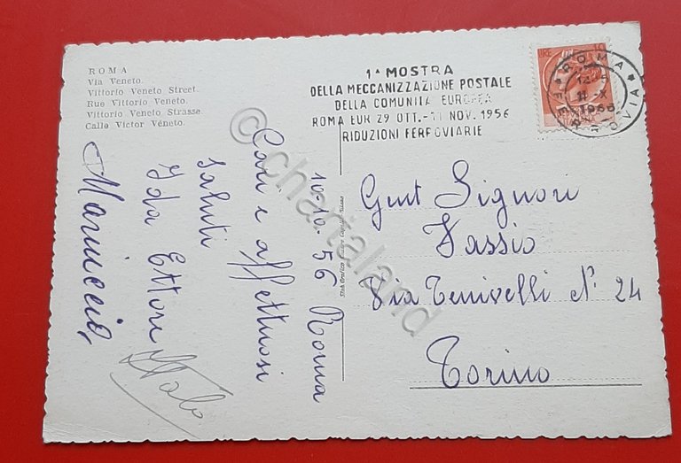 Cartolina Roma - Via Veneto - 1956