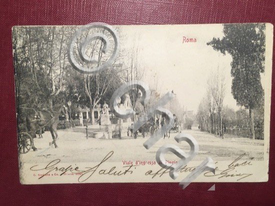 Cartolina Roma - Viale d'Ingresso al Pincio - 1930