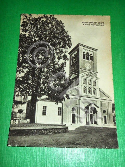 Cartolina Romagnano Sesia - Chiesa Parrocchiale 1955 ca.