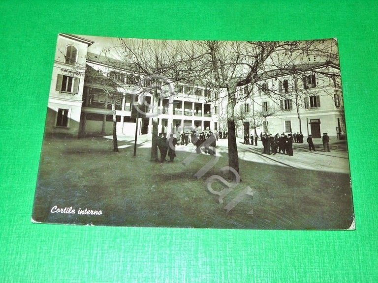Cartolina Romagnano Sesia - Collegio Convitto Curioni - Cortile interno …