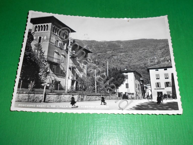 Cartolina Roncegno Bagni - Villa Walz e Albergo Vittoria 1957