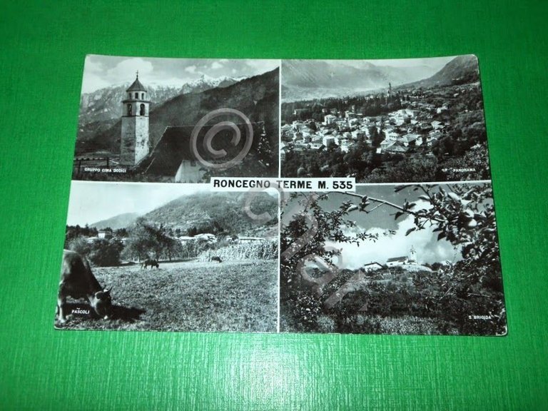 Cartolina Roncegno Terme - Vedute diverse 1957