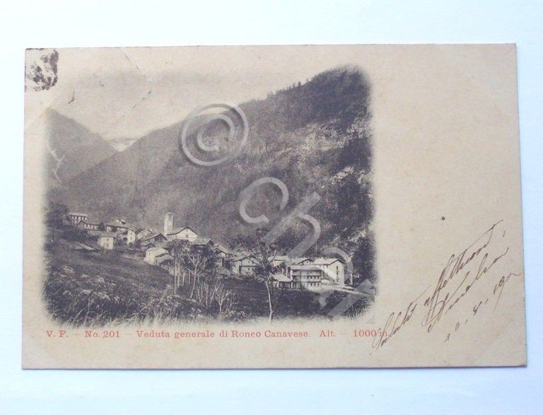 Cartolina Ronco Canavese ( Torino ) - Panorama 1902