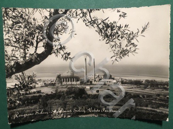 Cartolina Rosignano Slovey - Stabilimento Solvay - Veduta Panoramica - …