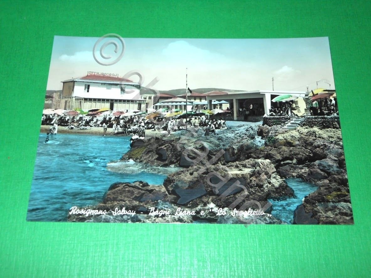 Cartolina Rosignano Solvay - Bagni Liana e Lo Scoglietto 1955 …
