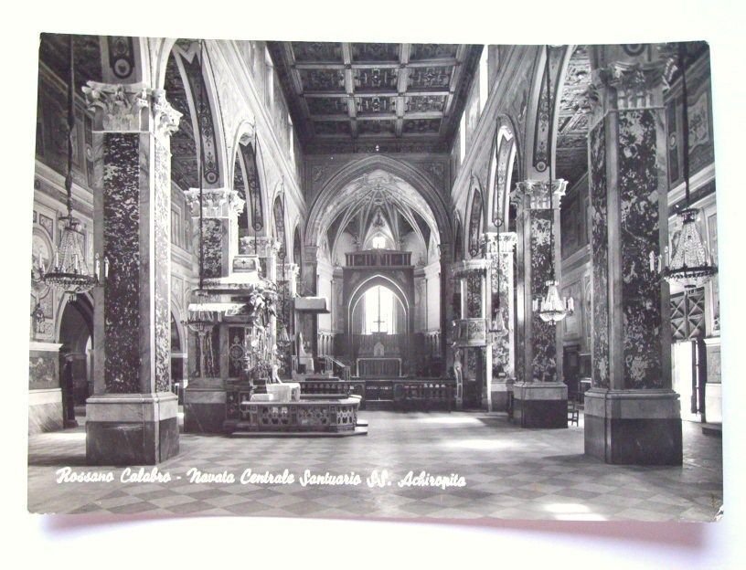 Cartolina Rossano Calabro Santuario SS Archiropita 1963.
