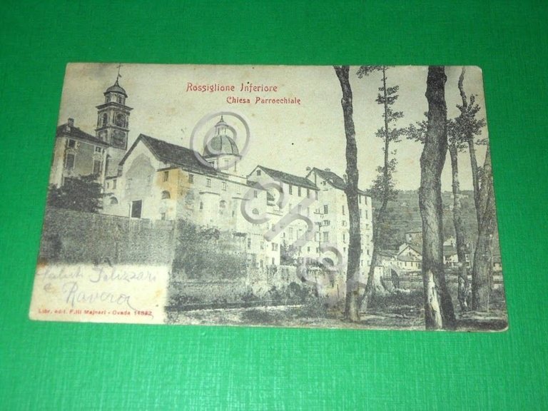 Cartolina Rossiglione Inferiore - Chiesa Parrocchiale 1904