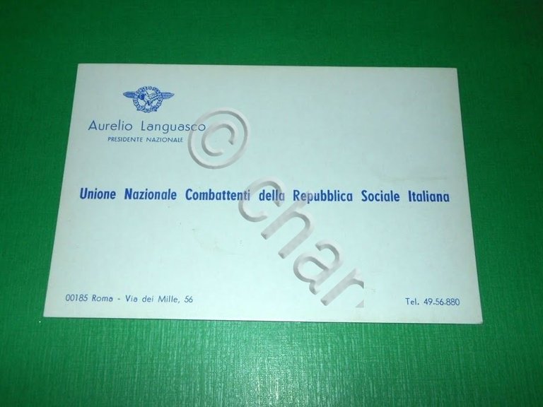Cartolina RSI - Unione Nazionale Combattenti della Repubblica Sociale Italiana
