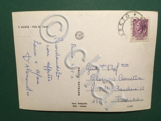 Cartolina S.Agata - Villa G. Verdi - 1971