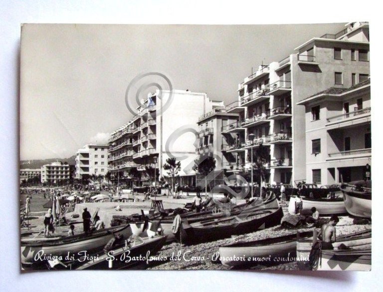 Cartolina S. Bartolomeo del Cervo - La spiaggia 1961