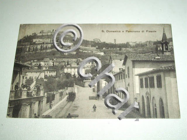 Cartolina S. Domenico e Panorama di Fiesole 1918.